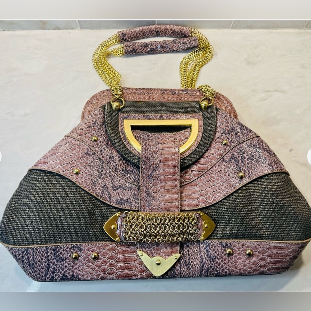 The Look by Randolph Duke Elegant Pink and Gray Women's Bag